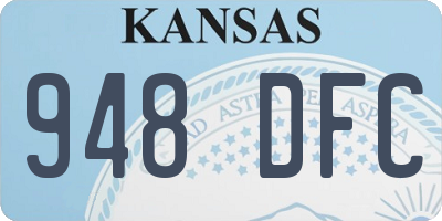 KS license plate 948DFC