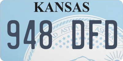 KS license plate 948DFD