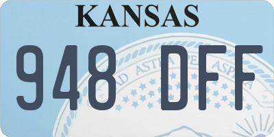 KS license plate 948DFF