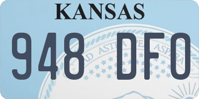 KS license plate 948DFO