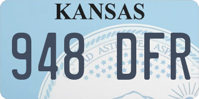 KS license plate 948DFR