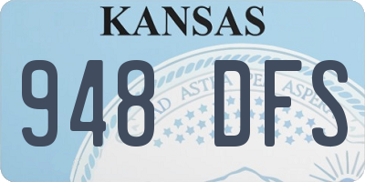 KS license plate 948DFS