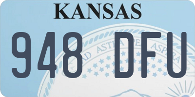 KS license plate 948DFU