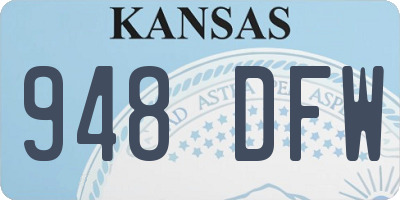 KS license plate 948DFW