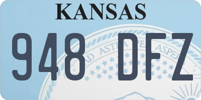 KS license plate 948DFZ