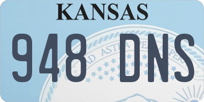 KS license plate 948DNS