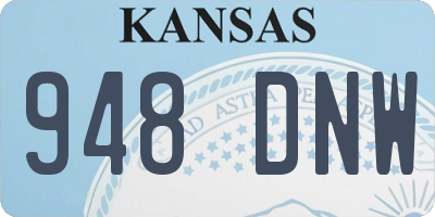 KS license plate 948DNW