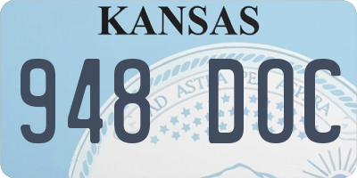 KS license plate 948DOC