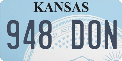KS license plate 948DON