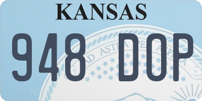KS license plate 948DOP