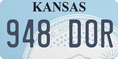 KS license plate 948DOR