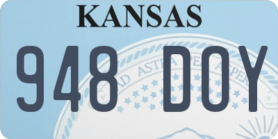 KS license plate 948DOY