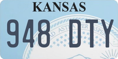 KS license plate 948DTY