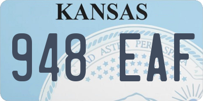KS license plate 948EAF