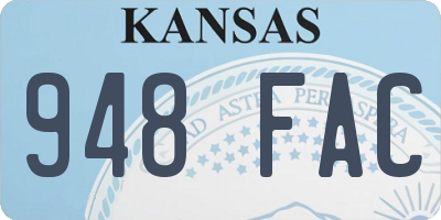 KS license plate 948FAC