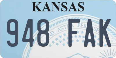 KS license plate 948FAK