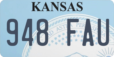 KS license plate 948FAU