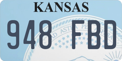 KS license plate 948FBD