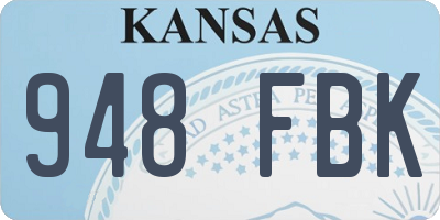KS license plate 948FBK