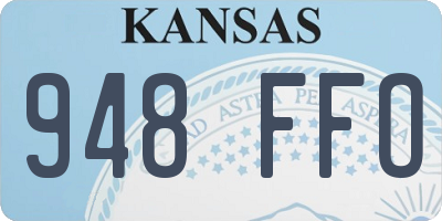 KS license plate 948FFO