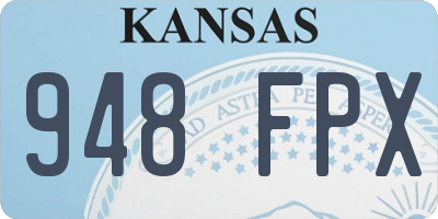 KS license plate 948FPX