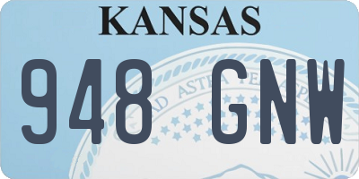 KS license plate 948GNW
