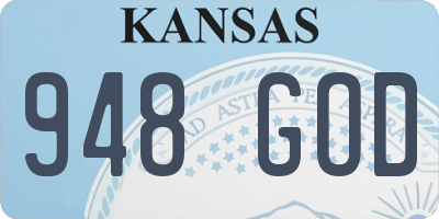KS license plate 948GOD