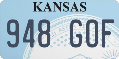 KS license plate 948GOF