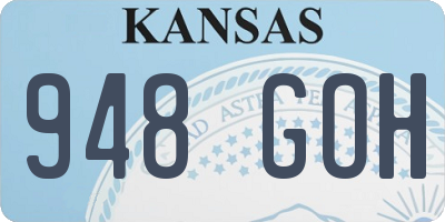KS license plate 948GOH