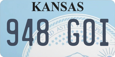 KS license plate 948GOI