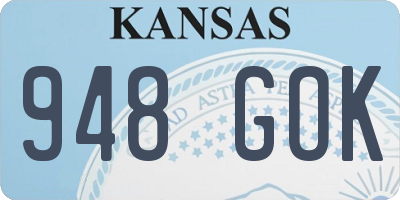 KS license plate 948GOK