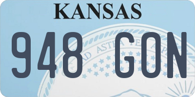 KS license plate 948GON