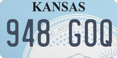 KS license plate 948GOQ