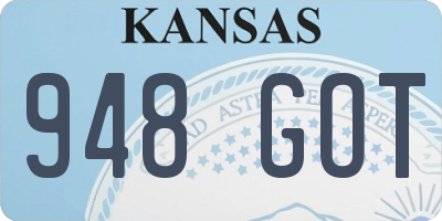 KS license plate 948GOT