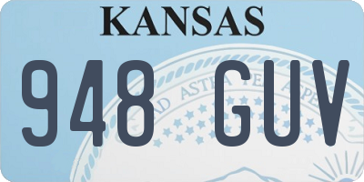 KS license plate 948GUV
