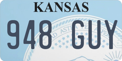 KS license plate 948GUY