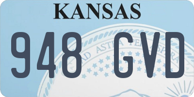 KS license plate 948GVD