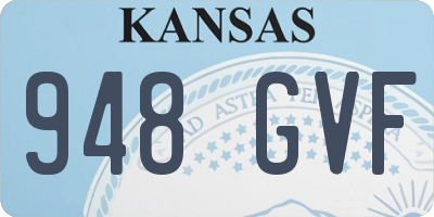 KS license plate 948GVF