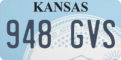 KS license plate 948GVS