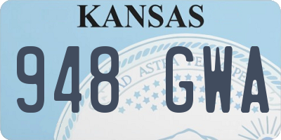 KS license plate 948GWA
