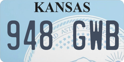 KS license plate 948GWB