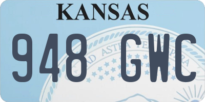 KS license plate 948GWC