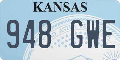 KS license plate 948GWE