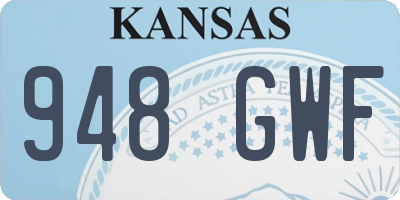 KS license plate 948GWF