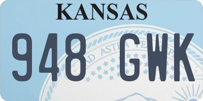 KS license plate 948GWK