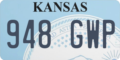 KS license plate 948GWP
