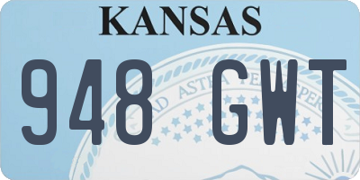KS license plate 948GWT