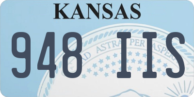 KS license plate 948IIS