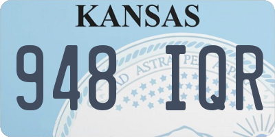 KS license plate 948IQR