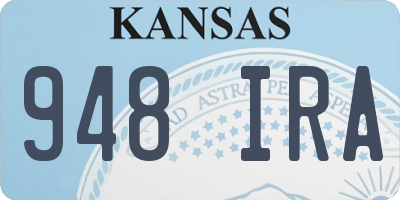 KS license plate 948IRA